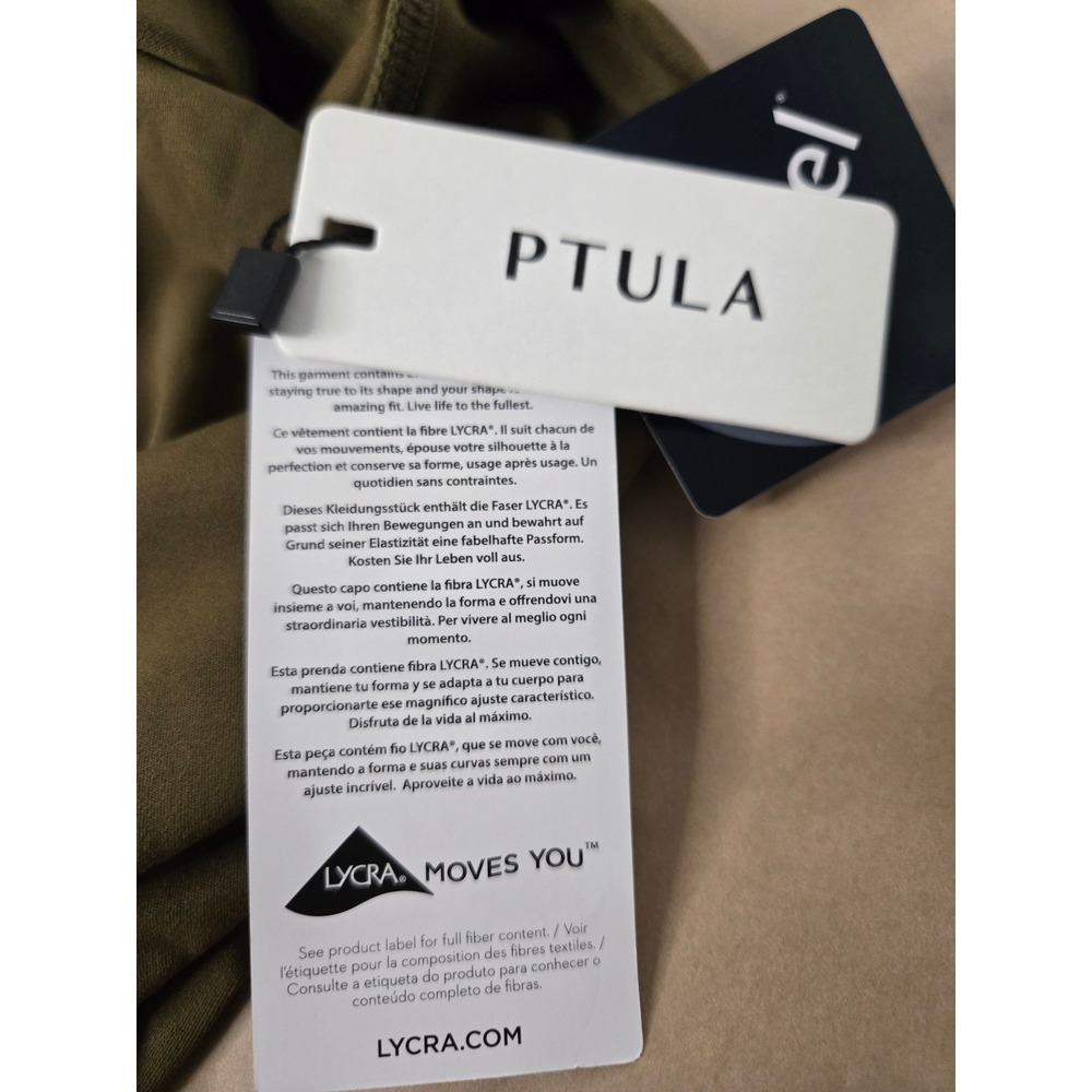 Ptula Womens Olive Green High Waisted 6 Inch Inseam Biker Shorts Size Large NWT - Picture 8 of 8
